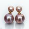 Approx. 8.0-9.0 and 13.0-14.0 mm, Edison Pearl, Front Back Twin Pearl Double Stud Earrings