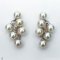 Approx. 5.0 mm, Akoya Pearl, Triple Dangle Pearl Double Rows Stud Earrings