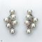 Approx. 5.0 mm, Akoya Pearl, Triple Dangle Pearl Double Rows Stud Earrings