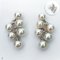Approx. 5.0 mm, Akoya Pearl, Triple Dangle Pearl Double Rows Stud Earrings