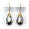 11.55 mm and 11.73 mm, Tahitian Pearl, Fish Hook CZ Umbrella Cap Pearl Earrings