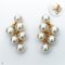 Approx. 5.0 mm, Akoya Pearl, Triple Dangle Pearl Double Rows Stud Earrings