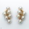 Approx. 5.0 mm, Akoya Pearl, Triple Dangle Pearl Double Rows Stud Earrings