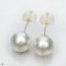 Approx. 10.0-11.0 mm, White South Sea Pearl, Stud Pearl Earrings