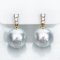 (PSL) Approx. 14.1 mm, Aurora Phoenix, Descending Sizes Diamond Column Stud Pearl Earrings