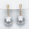 (PSL) Approx. 12.6 mm, Aurora Phoenix, Sharp Drop Dangle Diamond Pearl Stud Earrings