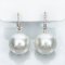 (PSL) Approx. 15.1 mm, Aurora Phoenix, Fish Hooks Diamond Jacket Pearl Earrings