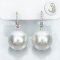 (PSL) Approx. 15.1 mm, Aurora Phoenix, Fish Hooks Diamond Jacket Pearl Earrings