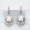 (PSL) Approx. 15.0 mm, Aurora Phoenix, Fish Hooks Diamond Jacket Pearl Earrings