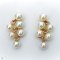 Approx. 4.0 mm, Akoya Pearl, Triple Dangle Pearl Double Rows Stud Earrings