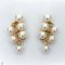 Approx. 4.0 mm, Akoya Pearl, Triple Dangle Pearl Double Rows Stud Earrings