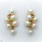 Approx. 4.0 mm, Akoya Pearl, Triple Dangle Pearl Double Rows Stud Earrings