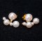 Approx. 4.0 - 10.0 mm, Freshwater Pearl, Alternating Sizes Pearl Row Jacket Stud Earrings