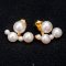 Approx. 4.0 - 10.0 mm, Freshwater Pearl, Alternating Sizes Pearl Row Jacket Stud Earrings