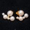 Approx. 4.0 - 10.0 mm, Freshwater Pearl, Alternating Sizes Pearl Row Jacket Stud Earrings