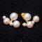 Approx. 4.0 - 10.0 mm, Freshwater Pearl, Alternating Sizes Pearl Row Jacket Stud Earrings