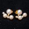 Approx. 4.0 - 10.0 mm, Freshwater Pearl, Alternating Sizes Pearl Row Jacket Stud Earrings