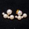 Approx. 4.0 - 10.0 mm, Freshwater Pearl, Alternating Sizes Pearl Row Jacket Stud Earrings