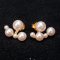 Approx. 4.0 - 10.0 mm, Freshwater Pearl, Alternating Sizes Pearl Row Jacket Stud Earrings