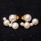 Approx. 4.0 - 10.0 mm, Freshwater Pearl, Alternating Sizes Pearl Row Jacket Stud Earrings