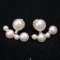 Approx. 4.0 - 10.0 mm, Freshwater Pearl, Alternating Sizes Pearl Row Jacket Stud Earrings