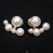 Approx. 4.0 - 10.0 mm, Freshwater Pearl, Alternating Sizes Pearl Row Jacket Stud Earrings