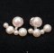 Approx. 4.0 - 10.0 mm, Freshwater Pearl, Alternating Sizes Pearl Row Jacket Stud Earrings