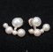 Approx. 4.0 - 10.0 mm, Freshwater Pearl, Alternating Sizes Pearl Row Jacket Stud Earrings