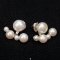 Approx. 4.0 - 10.0 mm, Freshwater Pearl, Alternating Sizes Pearl Row Jacket Stud Earrings