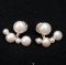 Approx. 4.0 - 10.0 mm, Freshwater Pearl, Alternating Sizes Pearl Row Jacket Stud Earrings