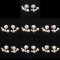 Approx. 4.0 - 10.0 mm, Freshwater Pearl, Alternating Sizes Pearl Row Jacket Stud Earrings