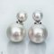 Approx. 8.0 - 9.0 and 15.0 mm, Edison Pearl, Front Back Twin Pearl Double Stud Earrings