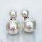 Approx. 8.0 - 9.0 and 15.0 mm, Edison Pearl, Front Back Twin Pearl Double Stud Earrings