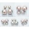 Approx. 8.0 - 9.0 and 15.0 mm, Edison Pearl, Front Back Twin Pearl Double Stud Earrings