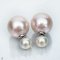 Approx. 8.0 - 9.0 and 15.0 mm, Edison Pearl, Front Back Twin Pearl Double Stud Earrings