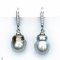 Approx. 10.0 -11.0 mm, Tahitian Pearl, Fish Hooks Pearl Earrings