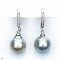 Approx. 10.0 -11.0 mm, Tahitian Pearl, Fish Hooks Pearl Earrings