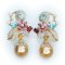 Approx. 4.0 mm and 15.29 - 15.42 mm, Akoya and Gold South Sea Pearl, Queen of Flower Jacket Pearl Stud Earrings