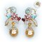 Approx. 4.0 mm and 15.29 - 15.42 mm, Akoya and Gold South Sea Pearl, Queen of Flower Jacket Pearl Stud Earrings