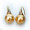 Approx. 12.0 mm, Chogun Drop Lot, Gold South Sea Pearl, Fish Hooks CZ Paved Pearl Earrings