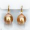 Approx. 12.0 mm, Chogun Drop Lot, Gold South Sea Pearl, Simple Fish Hooks Diamond Head Pearl Drop Earrings