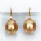 Approx. 12.0 mm, Chogun Drop Lot, Gold South Sea Pearl, Simple Fish Hooks Diamond Head Pearl Drop Earrings