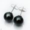 Approx. 12.0 mm, Tahitian Pearl, Stud Pearl Earrings