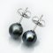 Approx. 9.0 mm, Tahitian Pearl, Stud Pearl Earrings