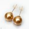 Approx. 12.0 mm, Chogun Lot, Gold South Sea Pearl, Stud Pearl Earrings