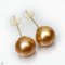 Approx. 12.0 mm, Chogun Lot, Gold South Sea Pearl, Stud Pearl Earrings