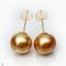 Approx. 12.0 mm, Chogun Lot, Gold South Sea Pearl, Stud Pearl Earrings