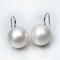 14.79 mm and 14.79 mm, White South Sea Pearl, Fish Hooks Spoon Pearl Earrings