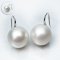 14.79 mm and 14.79 mm, White South Sea Pearl, Fish Hooks Spoon Pearl Earrings