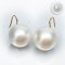 14.17 mm and 14.38 mm, White South Sea Pearl, Fish Hooks Spoon Pearl Earrings